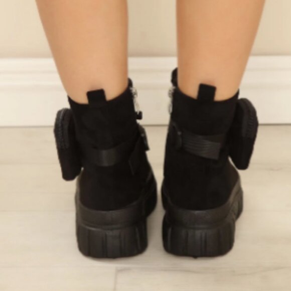 DAILY HUSTLE Lace Up Booties - Black (  BRAND NEW!!!!!!!_ - Picture 3 of 6